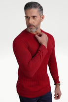 Scarlet Maroon Drop Needle Sweatshirt - Mendeez PK 