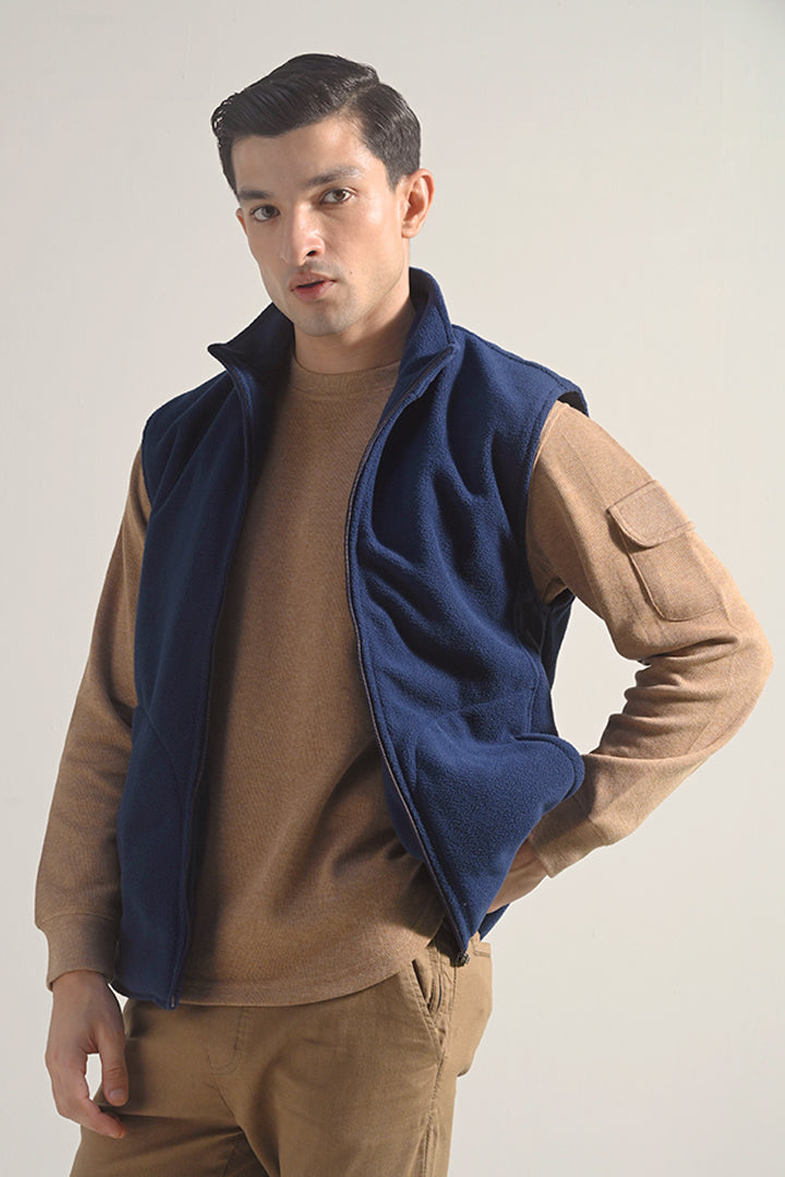 Polar Fleece Zipper - Navy Blue - Mendeez