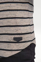 Vanilla Whisper Mock Neck Striped Sweatshirt - Mendeez PK 