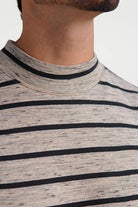 Vanilla Whisper Mock Neck Striped Sweatshirt - Mendeez PK 