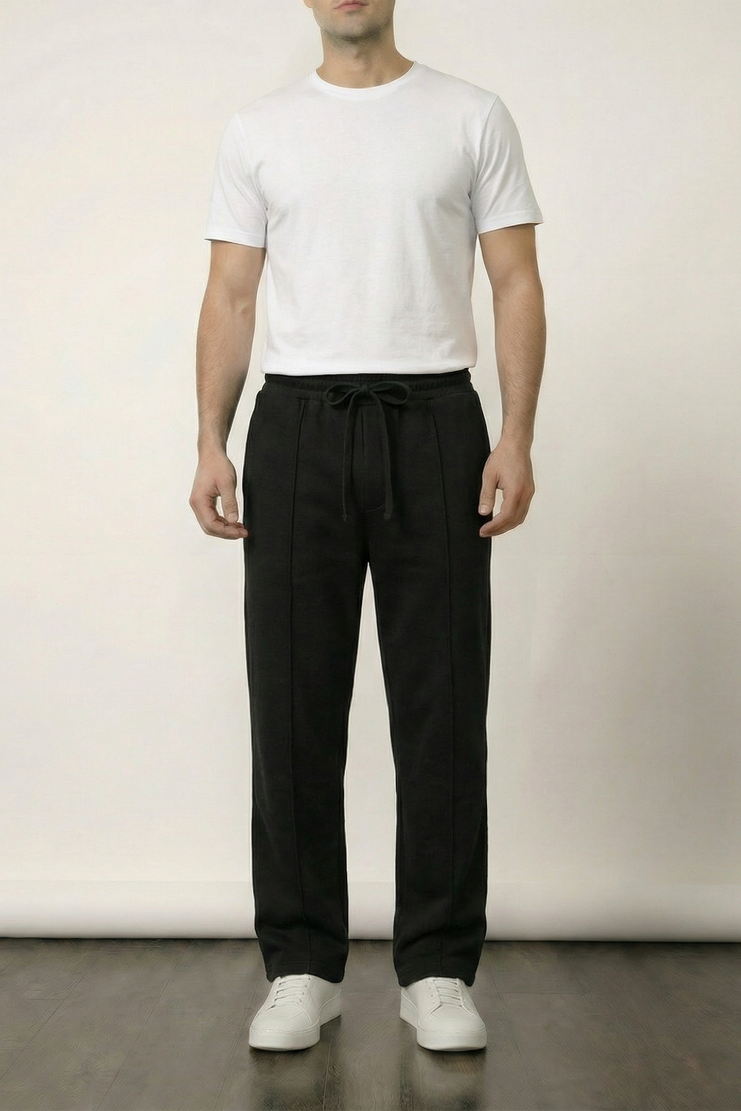 Pintex Jogger Pants - Black - Mendeez