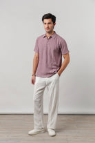 Knitted Polo Shirt - Lilac - Mendeez