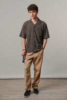 Striped Box Cuban Shirt - Black - Mendeez