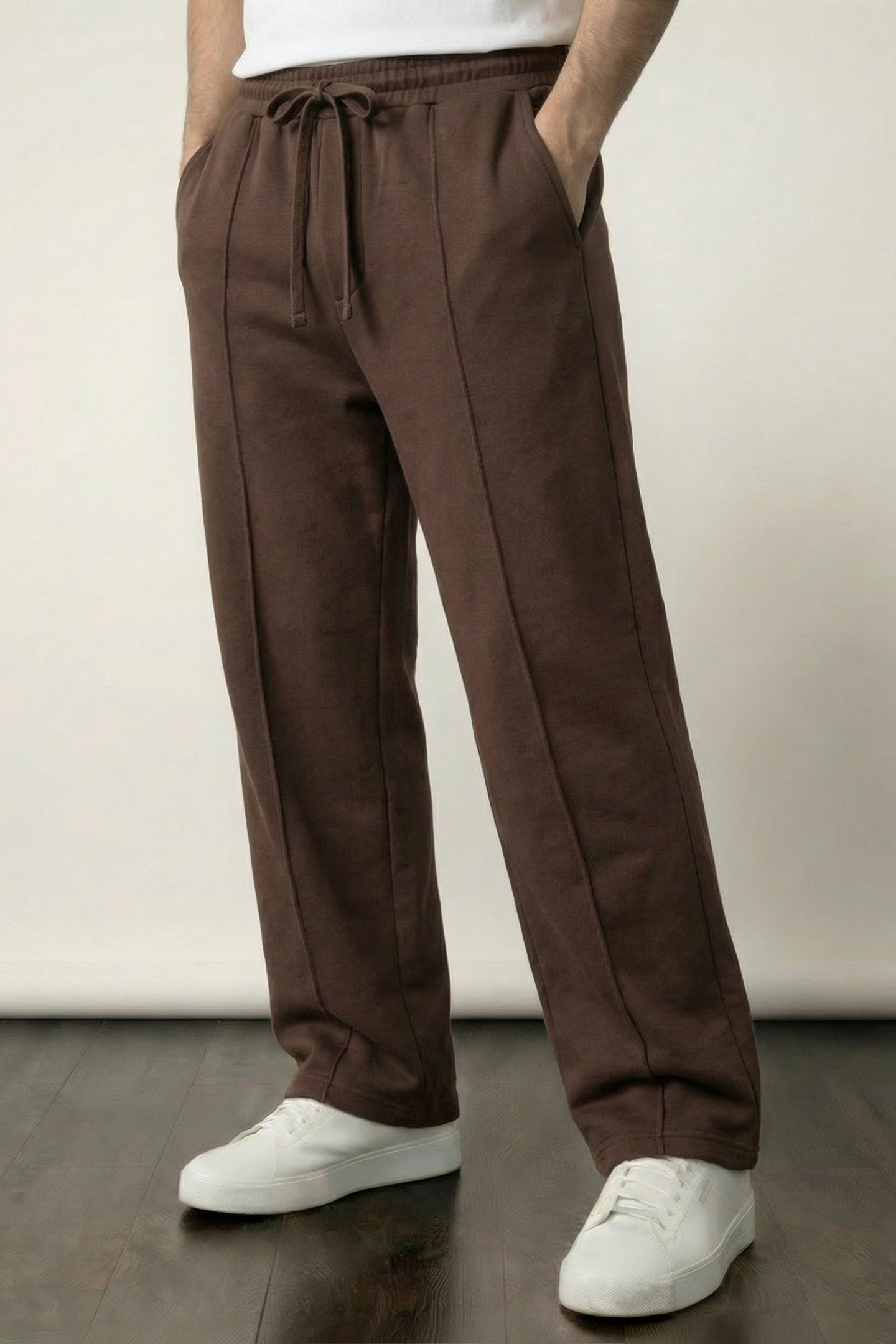 Pintex Jogger Pants - Chocolate - Mendeez
