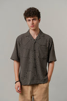 Striped Box Cuban Shirt - Black - Mendeez