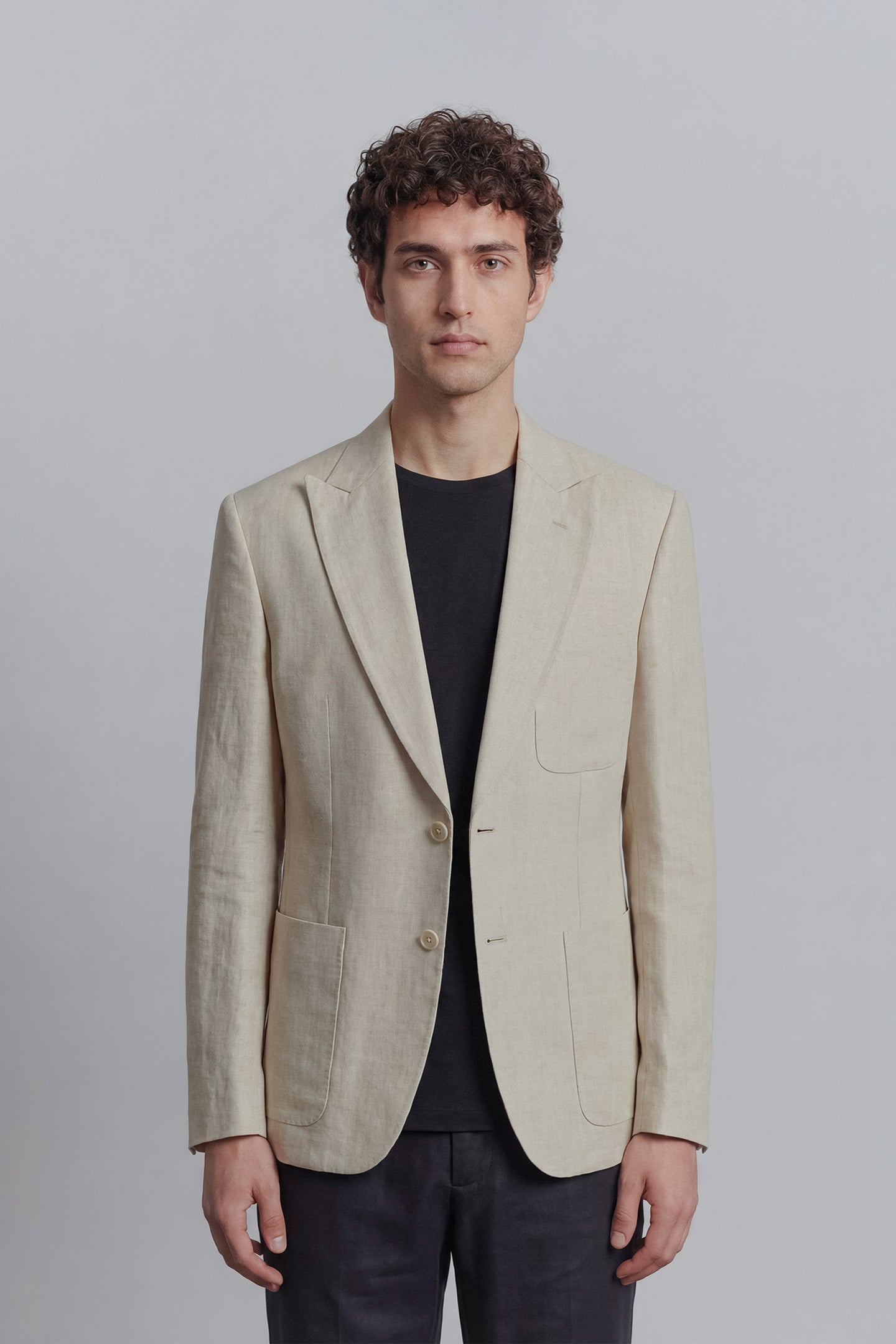 Linen Blazer - Cream - Mendeez