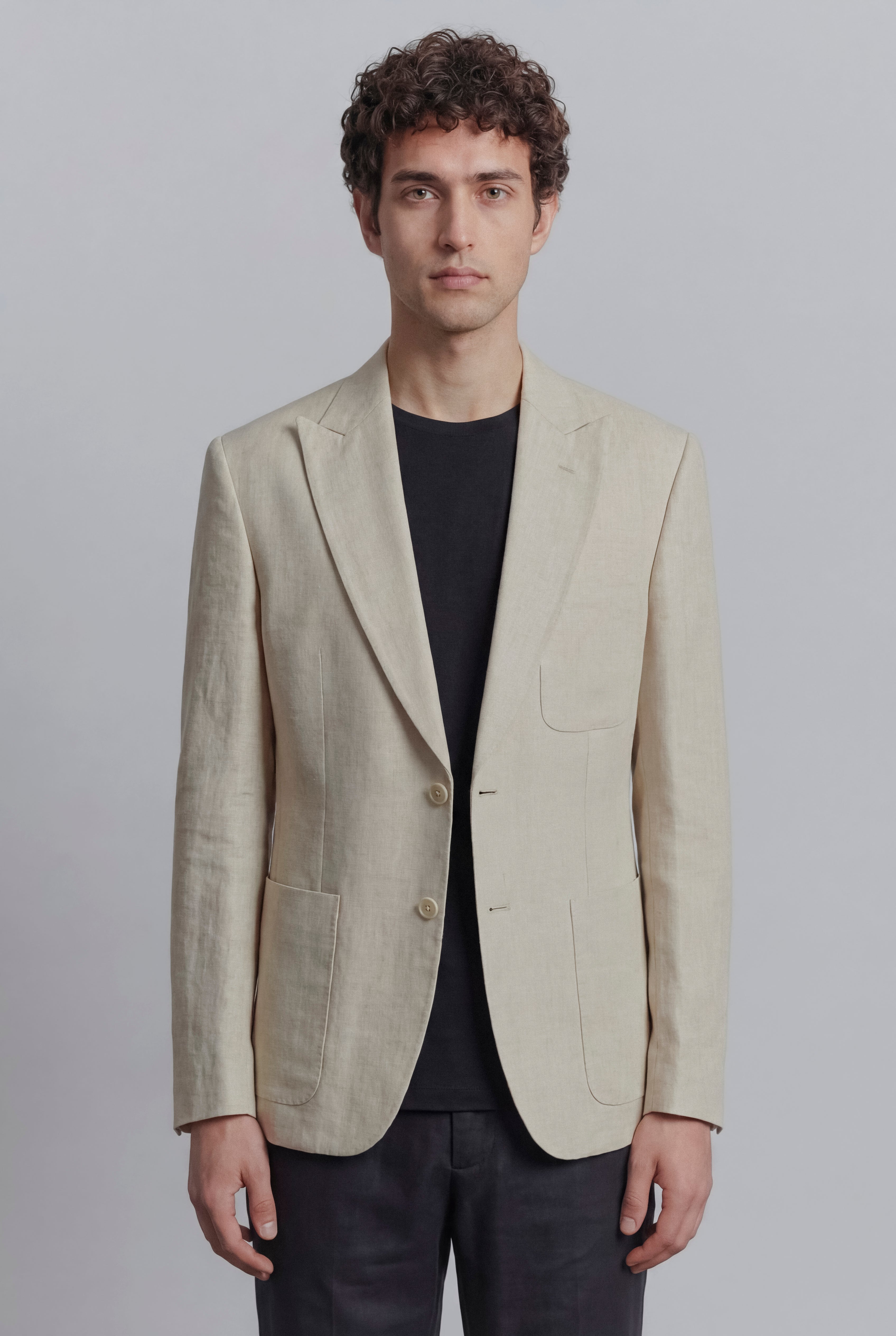 Linen Blazer - Cream - Mendeez