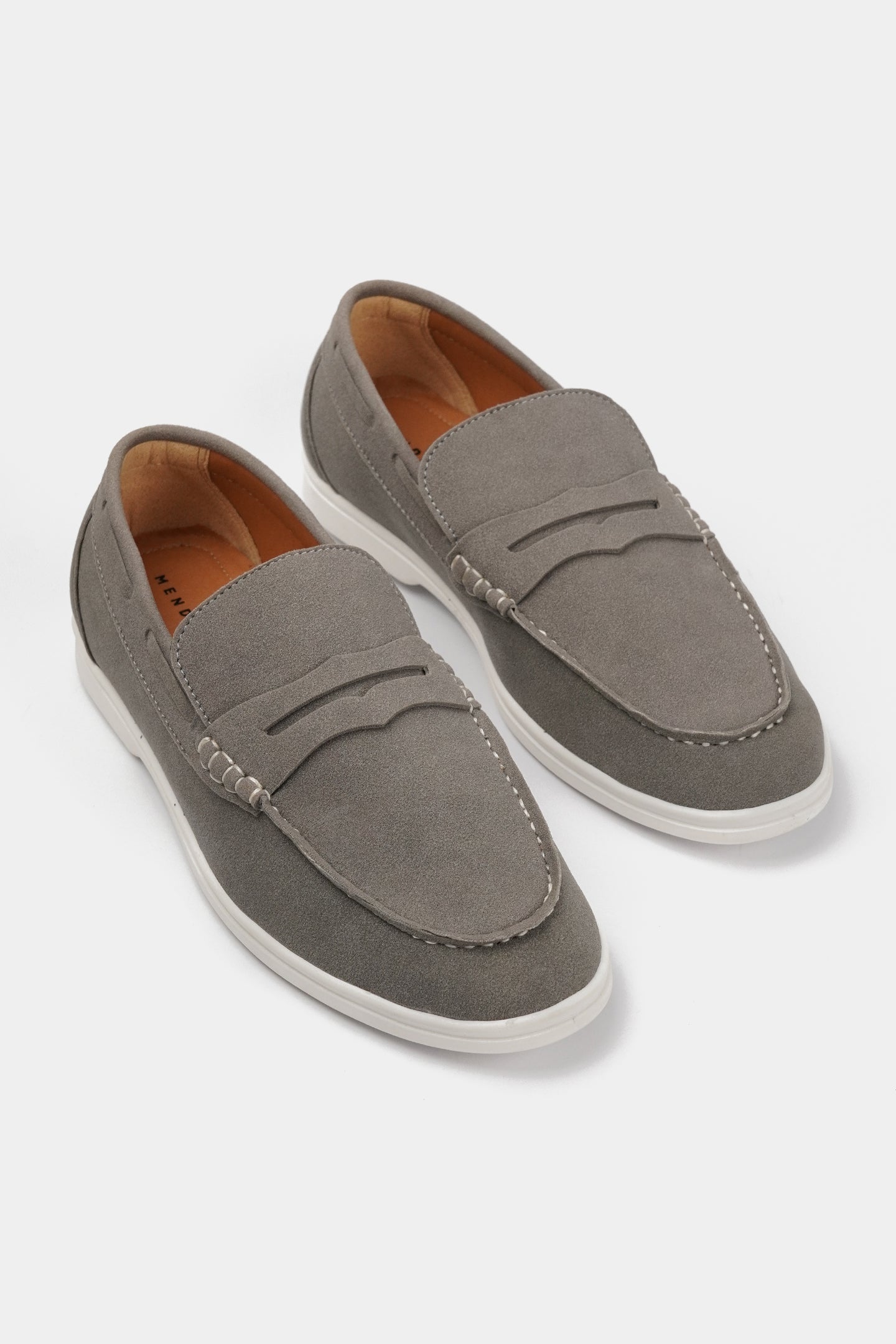 Penny Suede Loafers - Grey - Mendeez