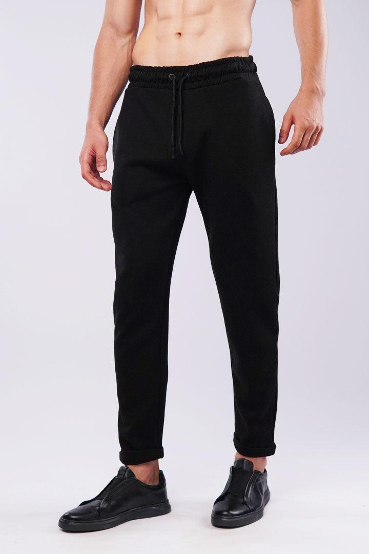 Tapered Terry Pants - Black - Mendeez