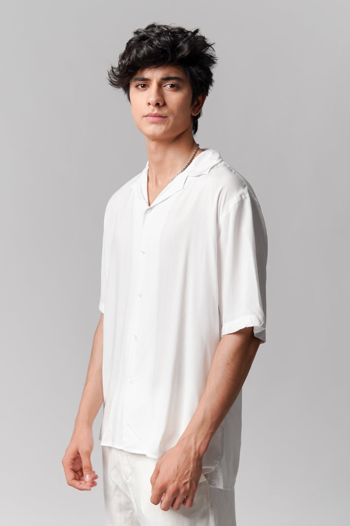 Linen Cuban Shirt - White - Mendeez