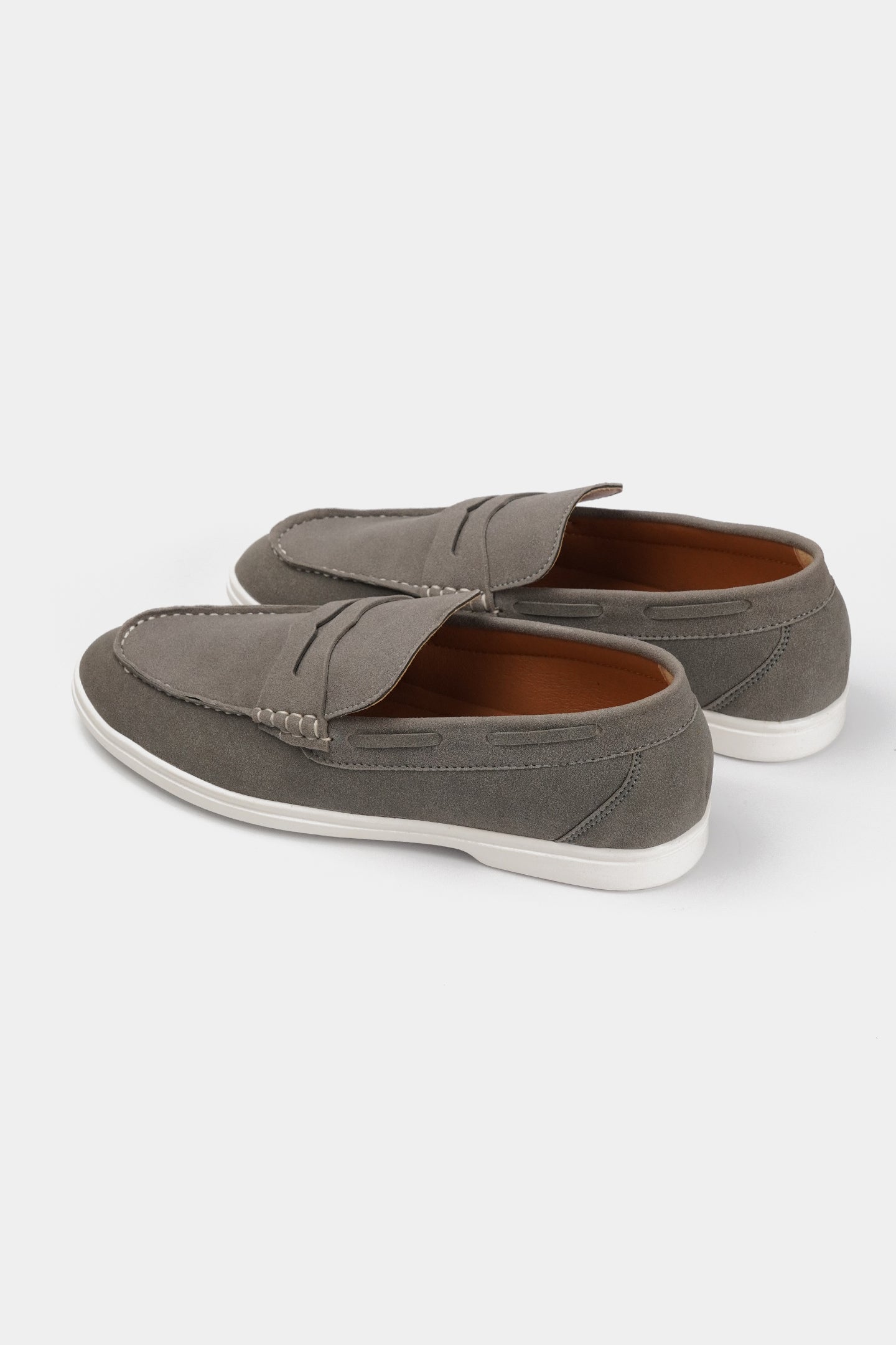 Penny Suede Loafers - Grey - Mendeez