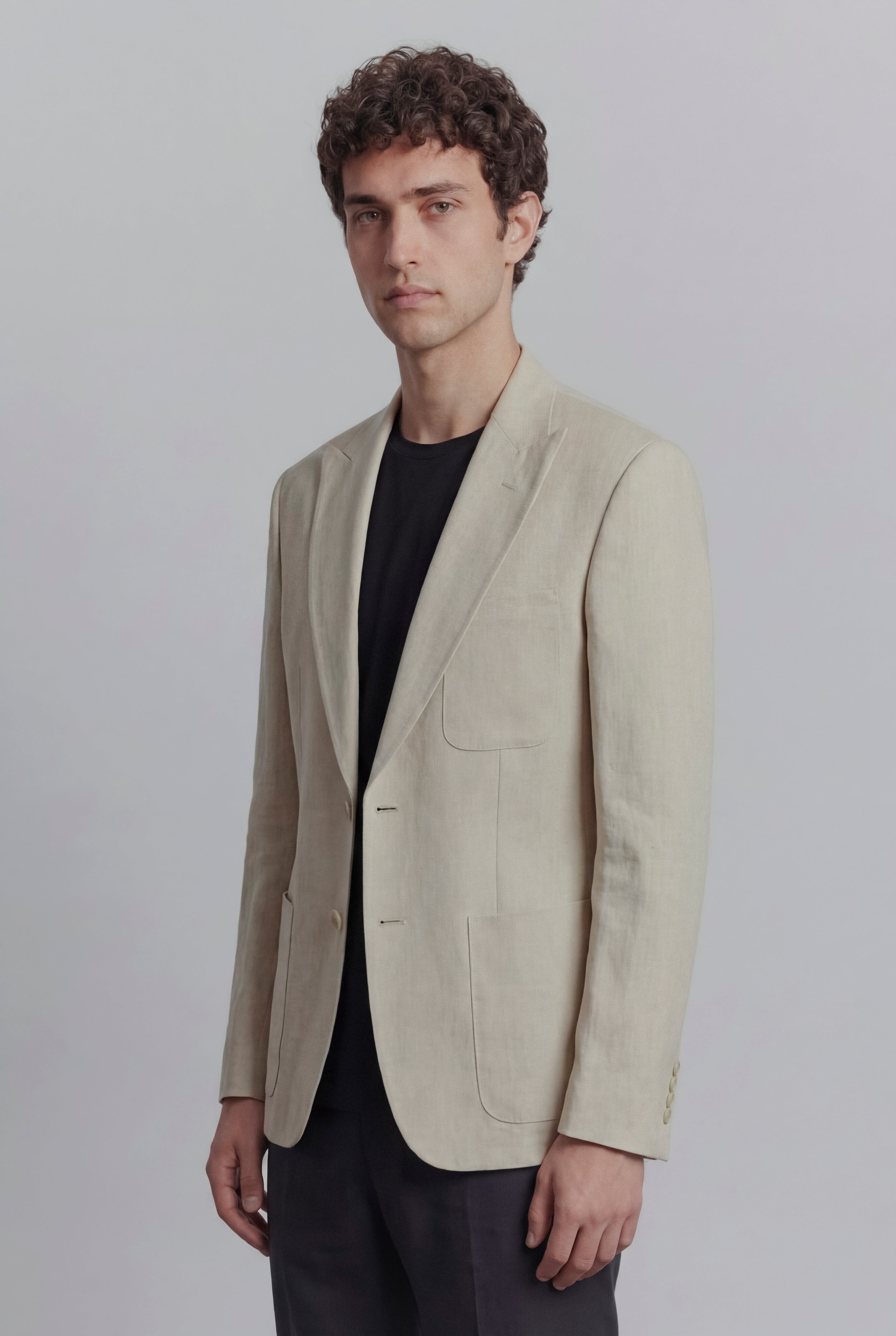 Linen Blazer - Cream - Mendeez