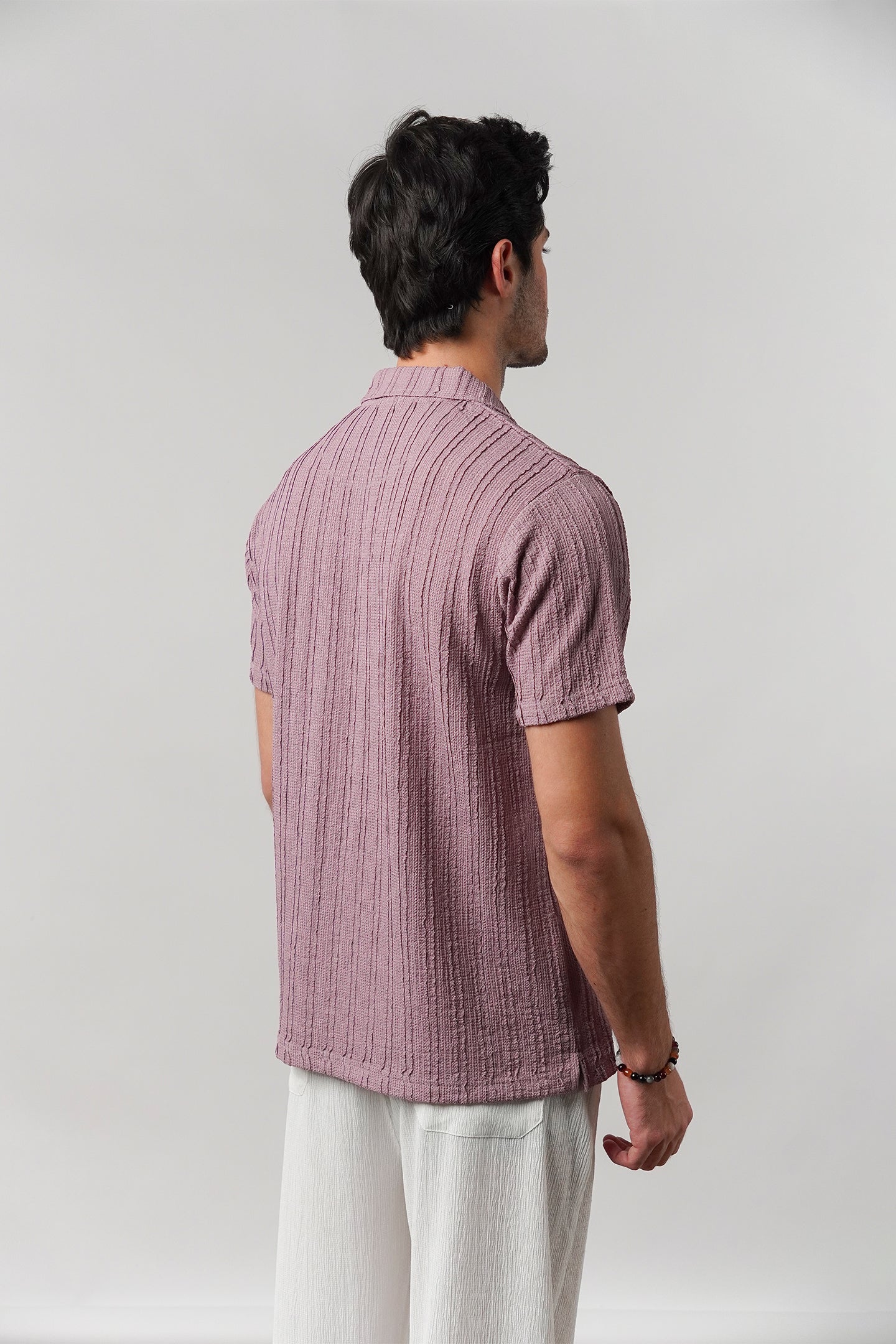 Knitted Polo Shirt - Lilac - Mendeez