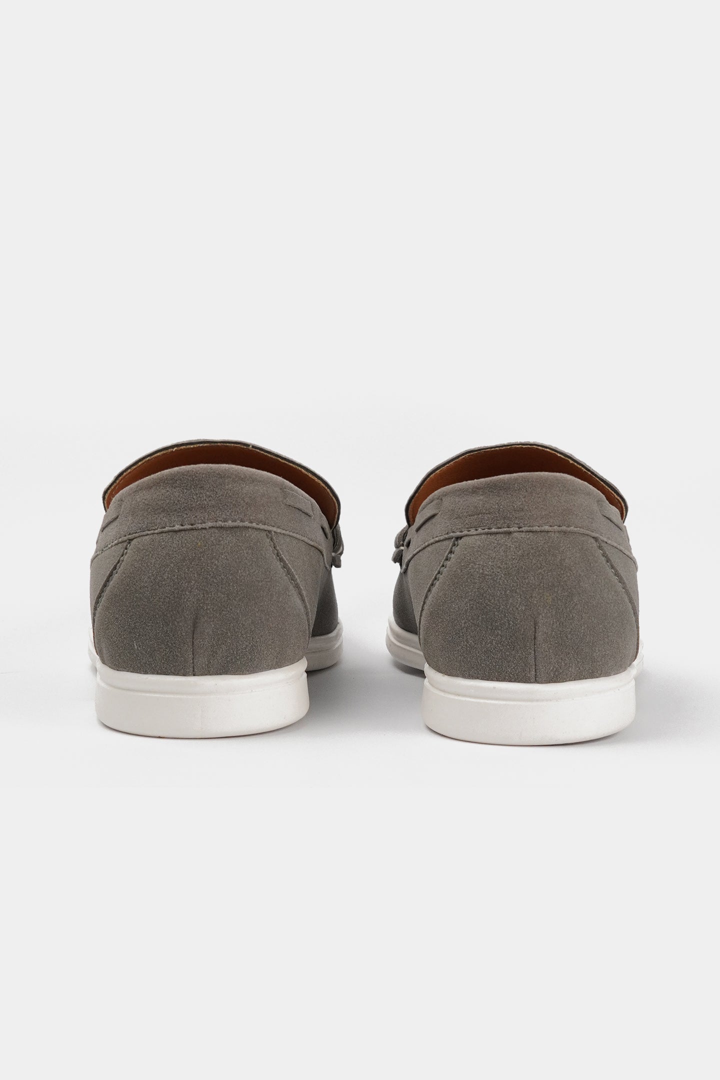 Penny Suede Loafers - Grey - Mendeez