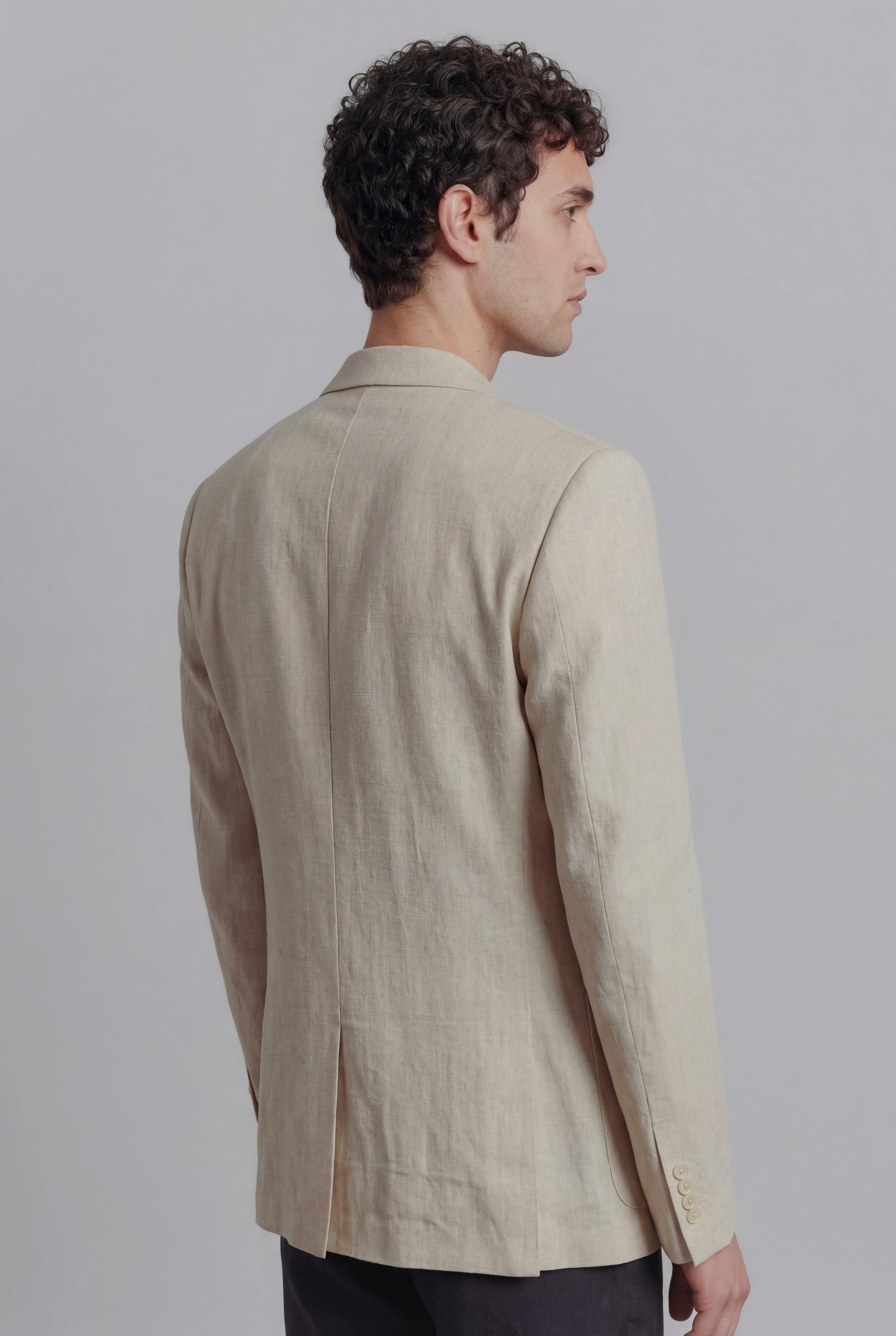 Linen Blazer - Cream - Mendeez