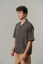 Striped Box Cuban Shirt - Black - Mendeez