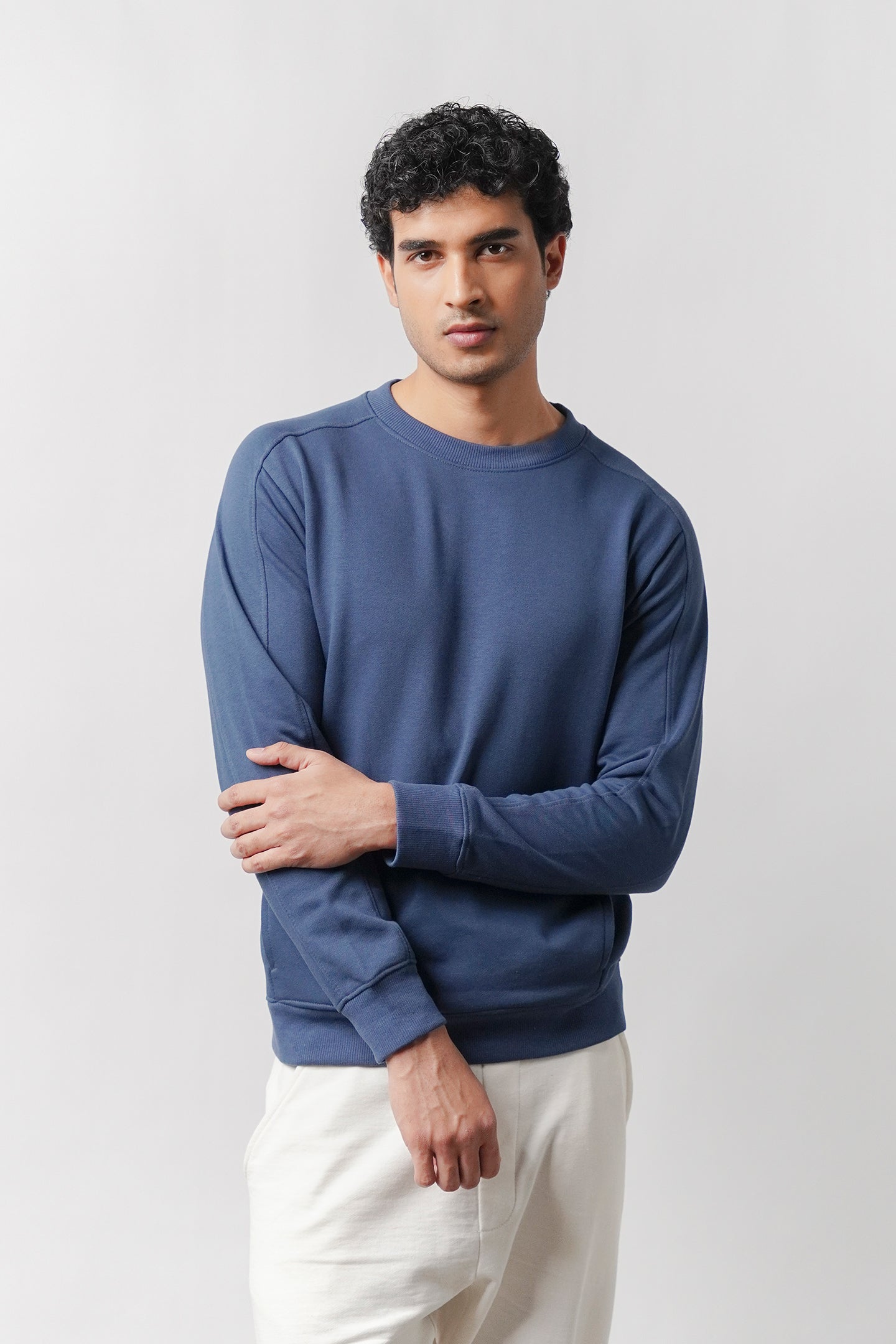 Side-Pocket Sweatshirt - Ocean Blue - Mendeez