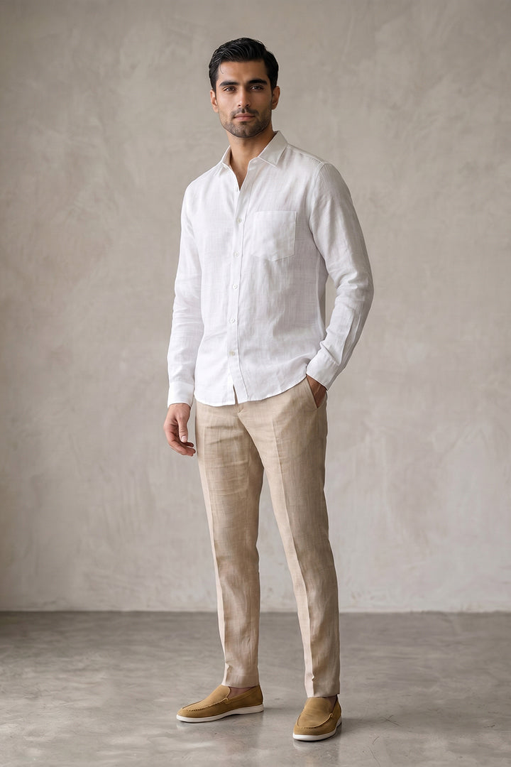 Linen Shirt - White - Mendeez