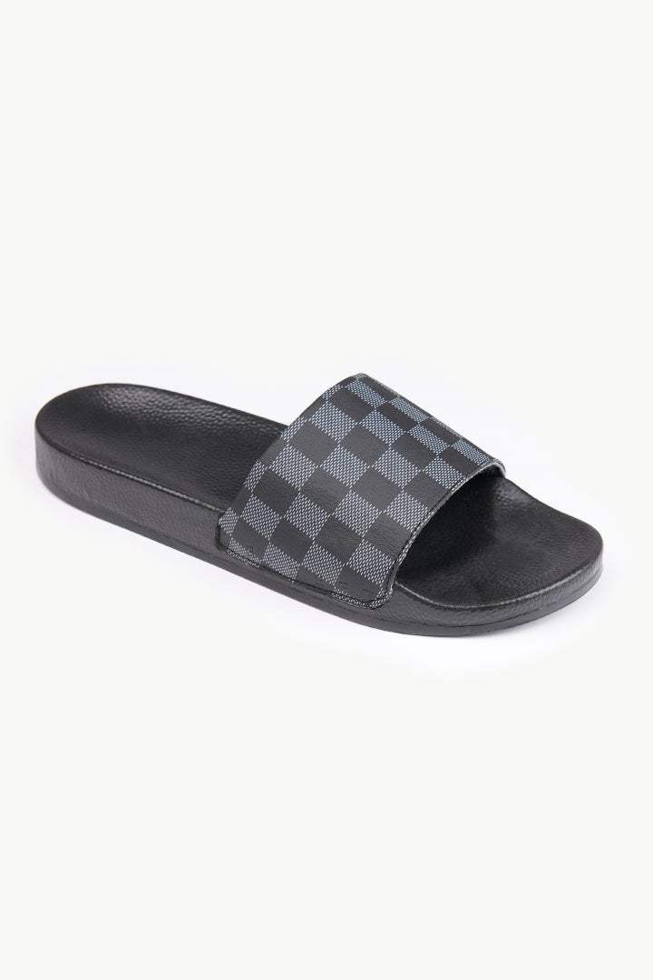 Check Slides - Grey & Black - Mendeez