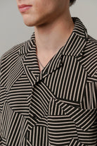 Striped Box Cuban Shirt - Black - Mendeez