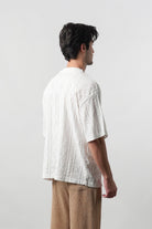 Textured Oversized T-Shirt - White - Mendeez
