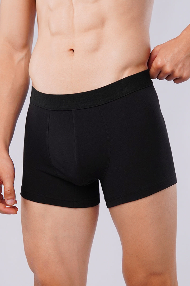 Boxer Trunk - Black, White & Heather Grey Pack Of 3 - Mendeez