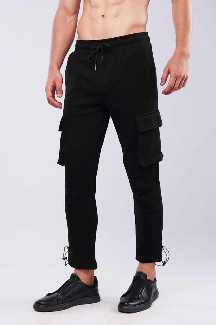 Terry Cargo Joggers - Black - Mendeez