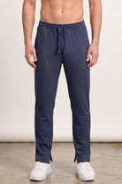 Split Hem Trousers - Navy Blue-3-MENDEEZ