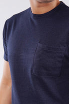 Pattern Pocket T-Shirt - Navy Blue - Mendeez