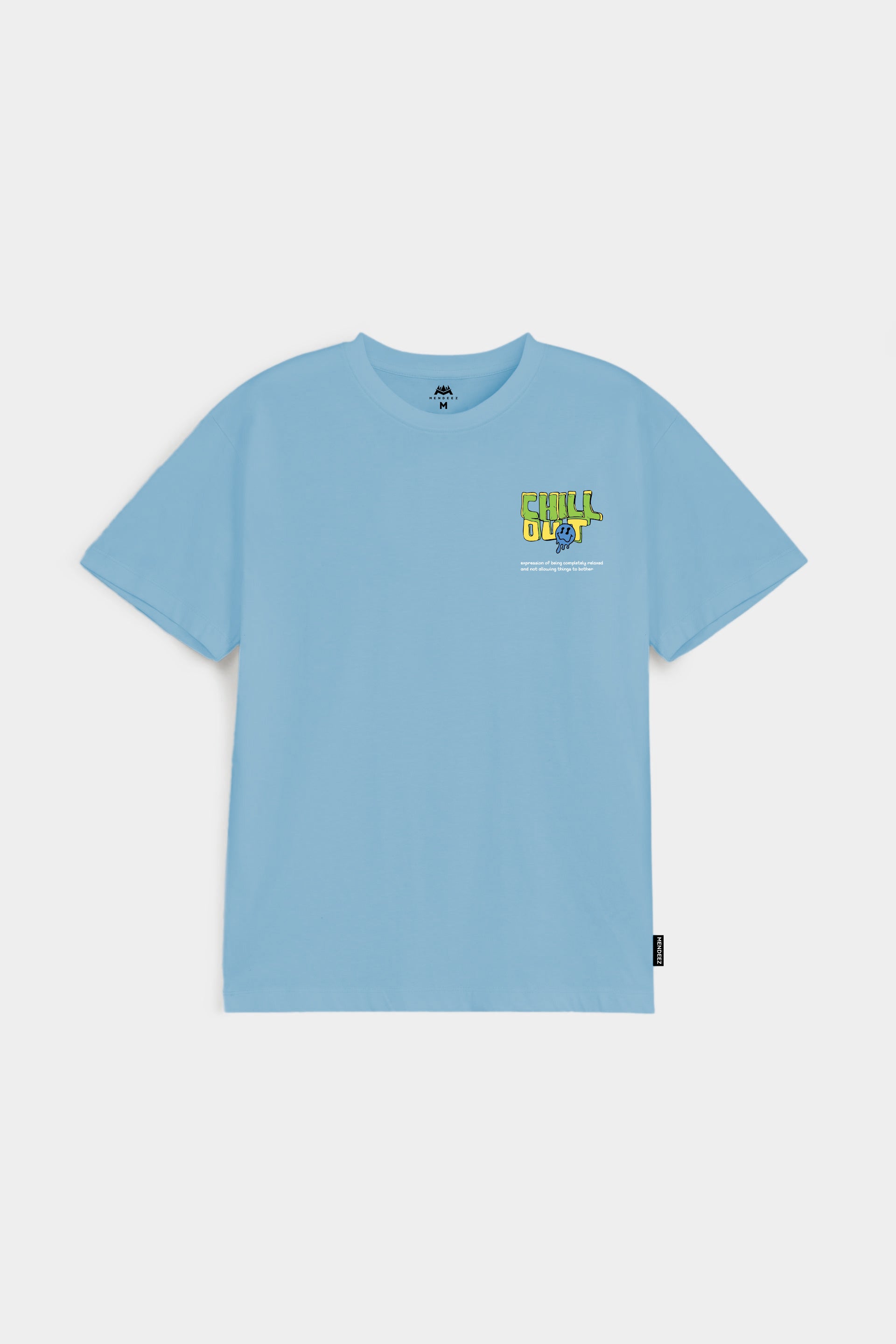 Printed Graphic Tee - Sky Blue - Mendeez