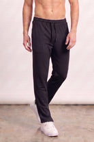 Split Hem Trousers - Black-1-MENDEEZ