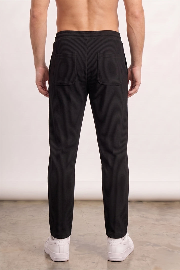 Split Hem Trousers - Black-2-MENDEEZ