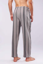 Striped Woven Pajamas - Grey - Mendeez