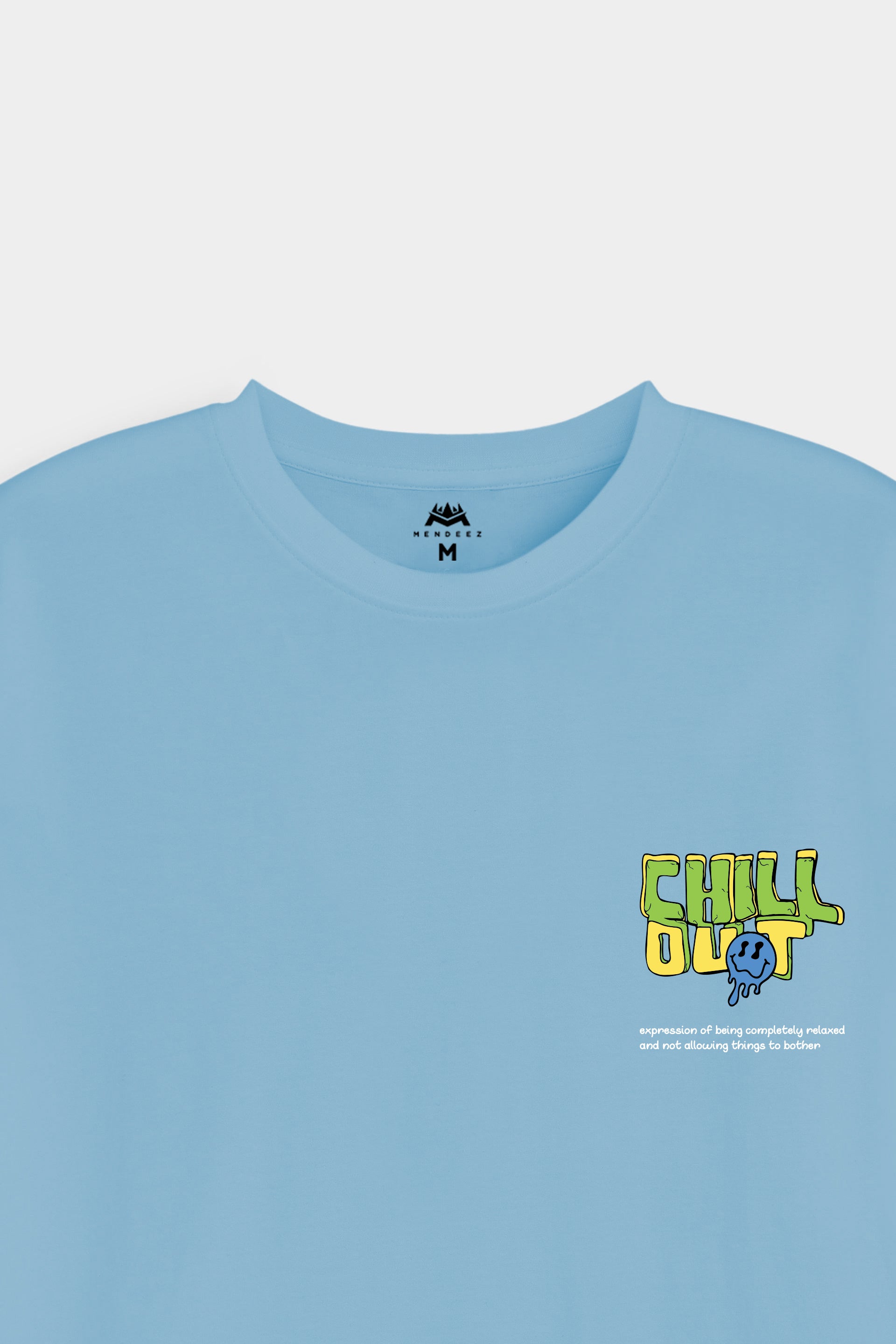 Printed Graphic Tee - Sky Blue - Mendeez