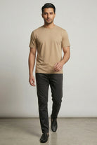 Crew Neck T-Shirt - Beige - Mendeez