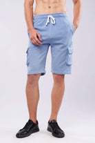 Terry Cargo Shorts - Light Blue - Mendeez