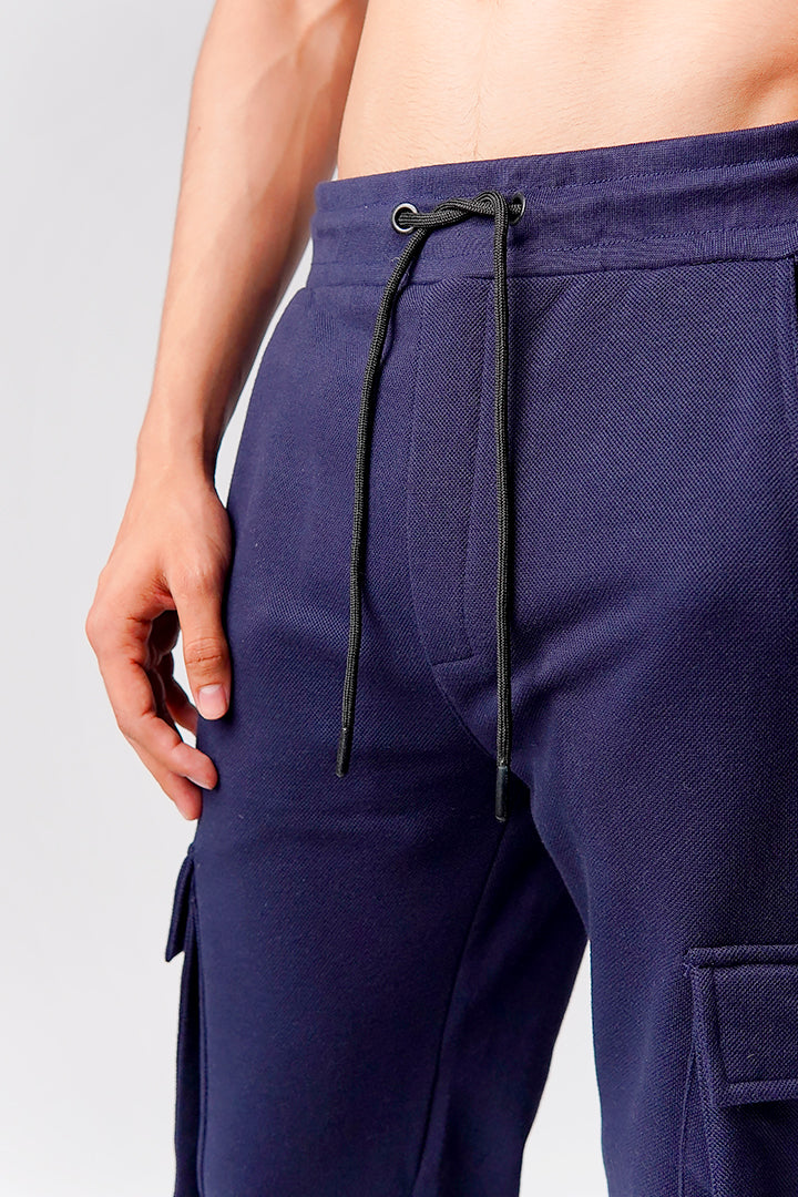 Knit Cargo Trouser- Navy - Mendeez