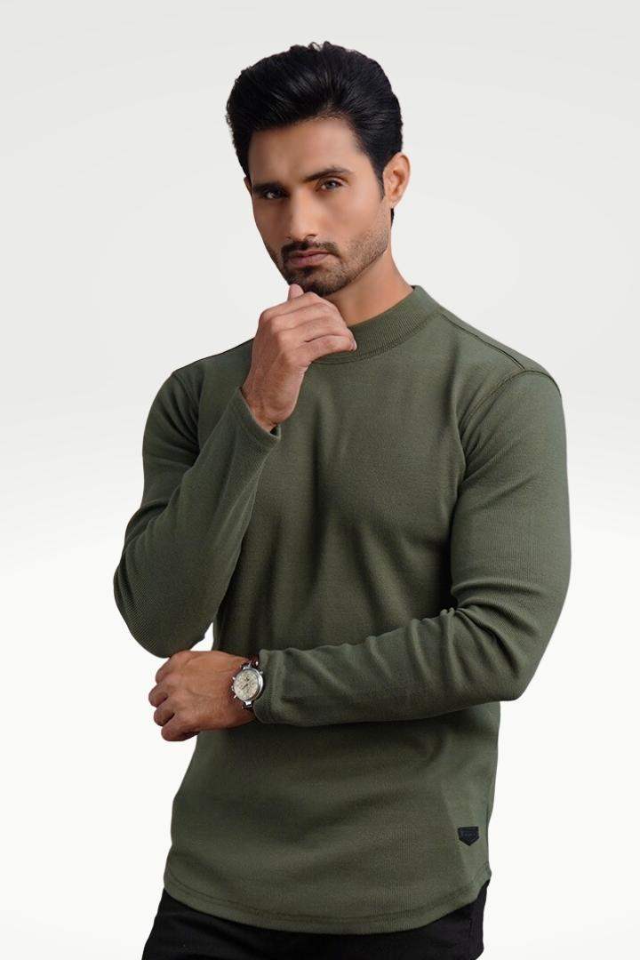 Earthy Green Mock Neck Sweatshirt - Mendeez PK 