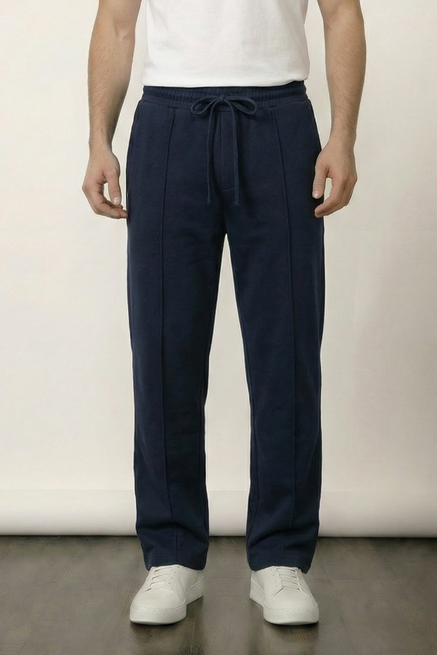 Pintex Jogger Pants - Navy Blue - Mendeez
