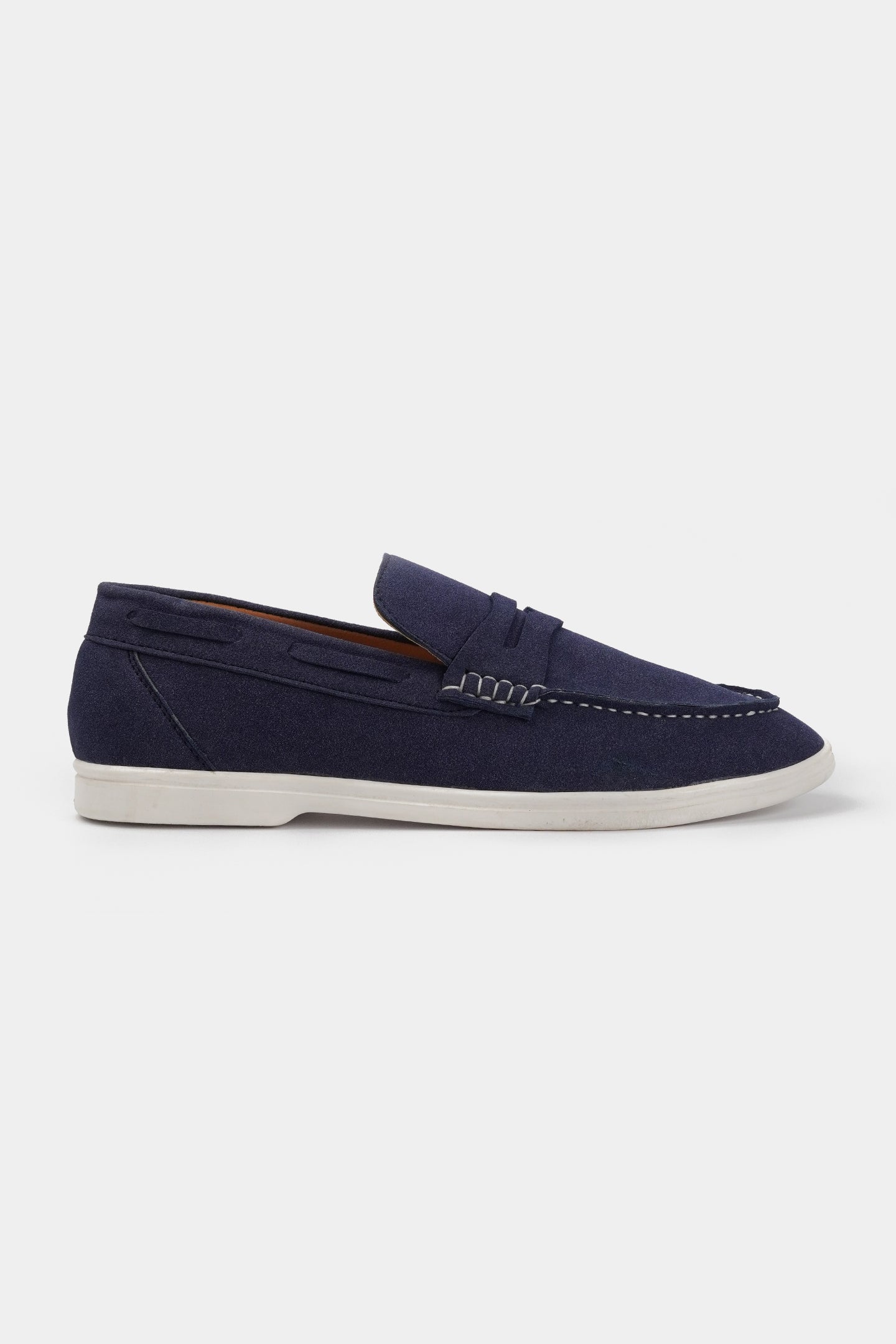 Penny Suede Loafers - Navy Blue - Mendeez
