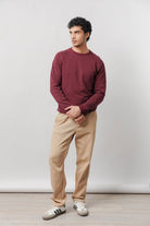 Side-Pocket Sweatshirt - Maroon - Mendeez