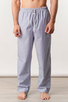 Striped Woven Pajamas - White & Blue - Mendeez