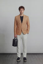 Linen Blazer - Brown - Mendeez