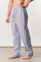 Striped Woven Pajamas - White & Blue - Mendeez