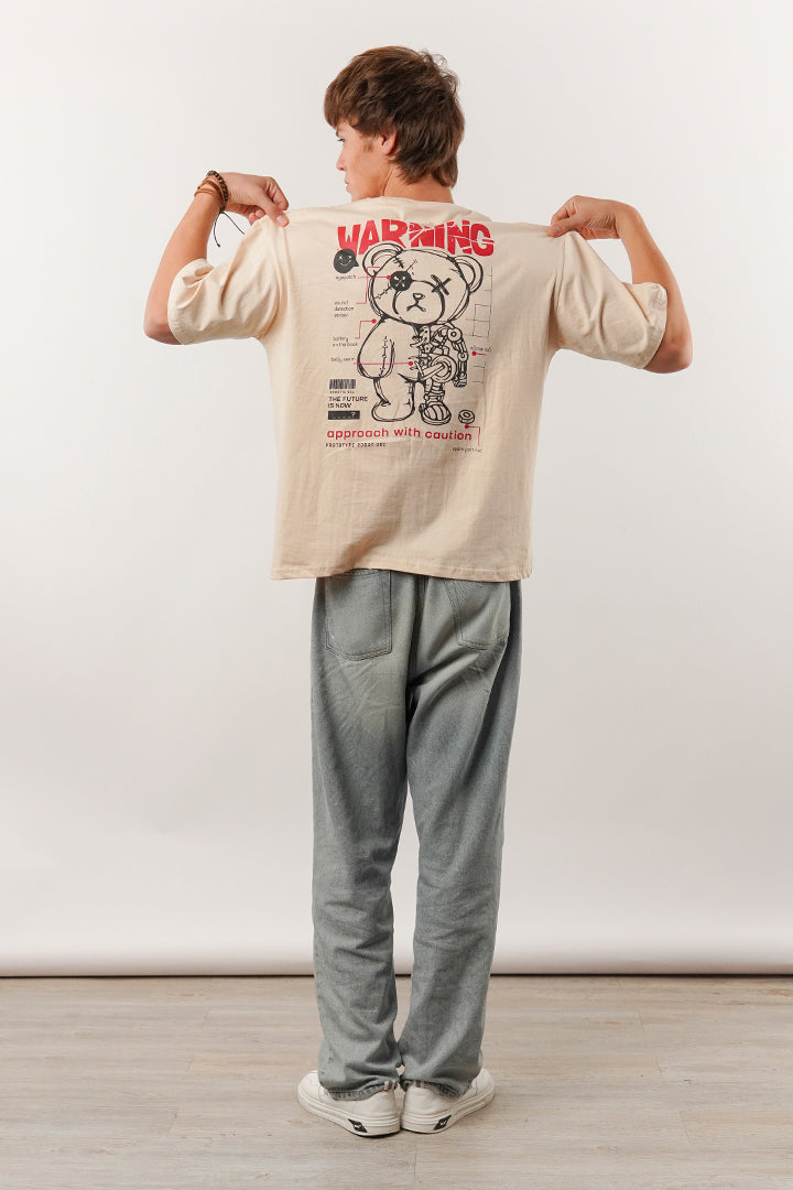 Box Fit Tee - Beige - Mendeez