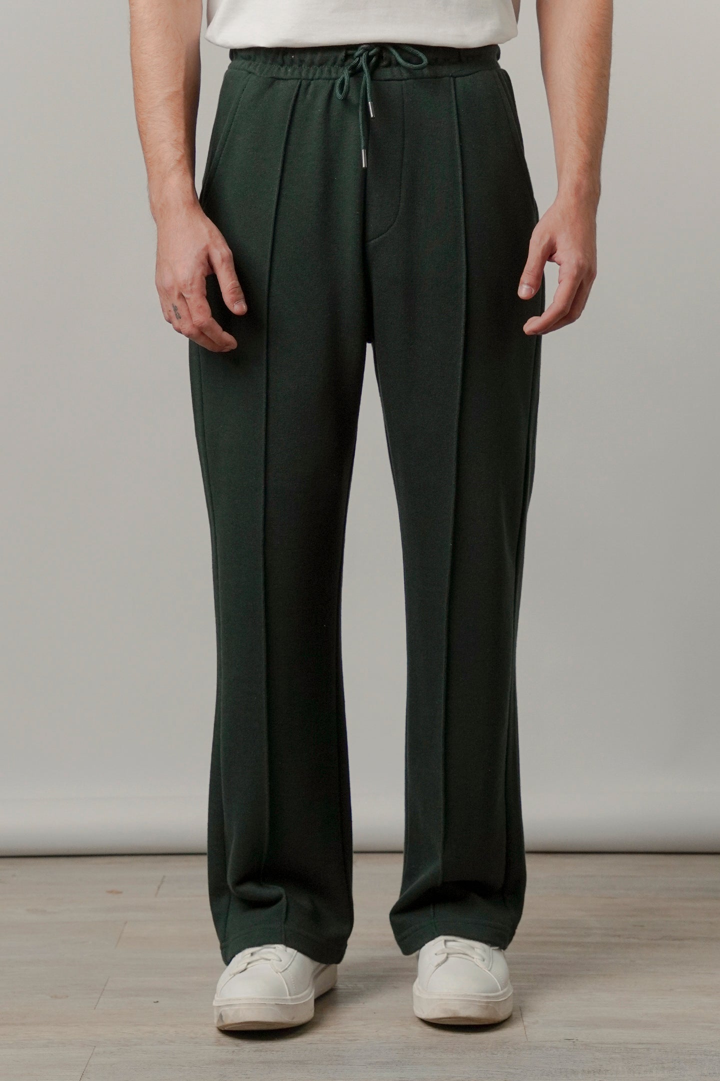 Pintex Jogger Pants - Bottle Green - Mendeez