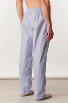 Striped Woven Pajamas - White & Blue - Mendeez