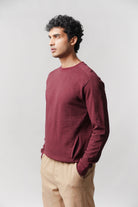 Side-Pocket Sweatshirt - Maroon - Mendeez