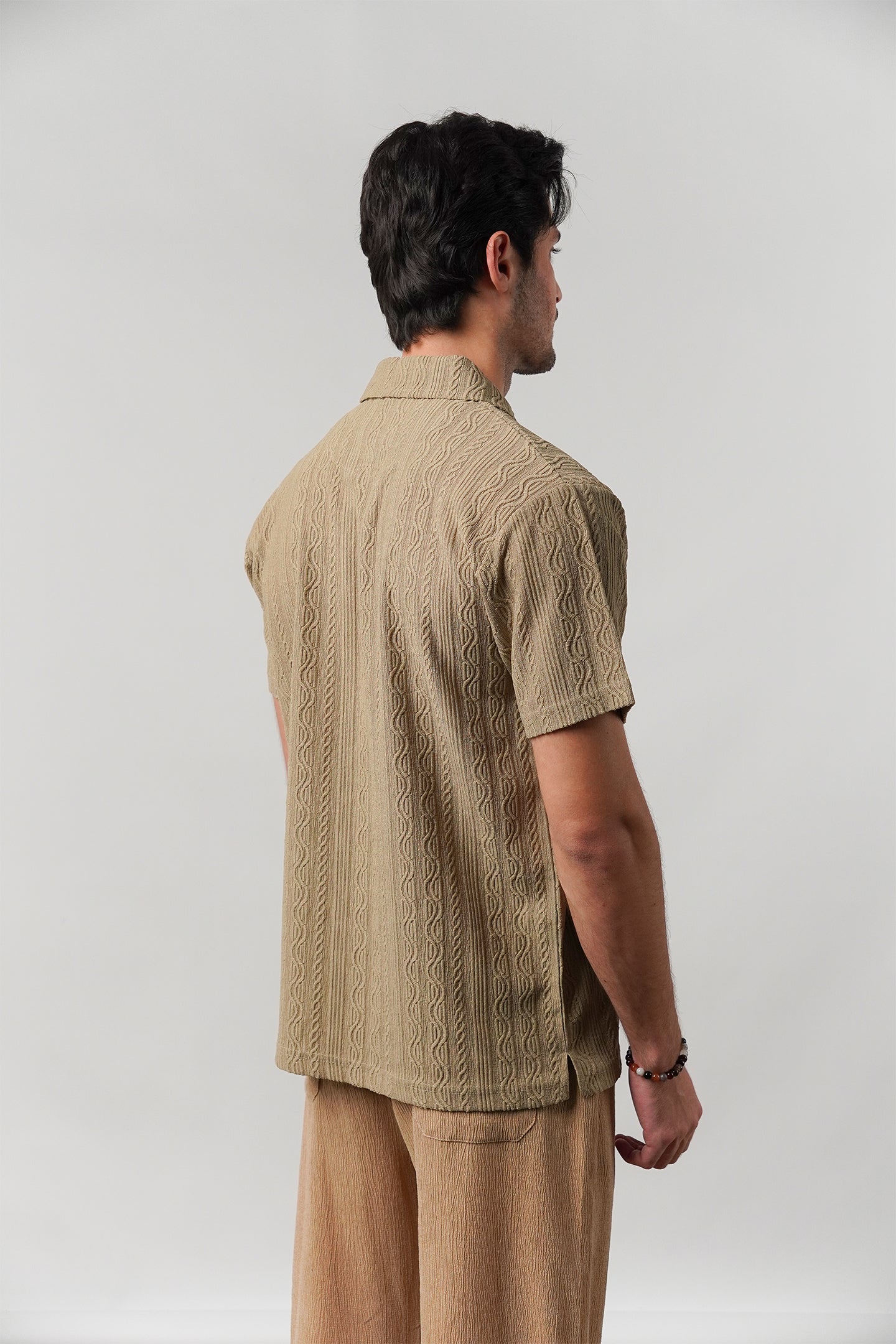 Knitted Polo Shirt - Dark Sand - Mendeez