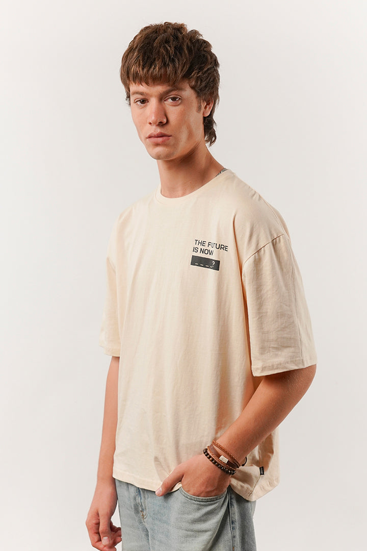 Box Fit Tee - Beige - Mendeez